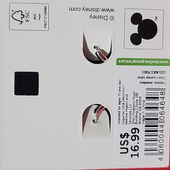 NWT Disney Silver-Plated Mickey Mouse Earrings - Picture 2 of 3